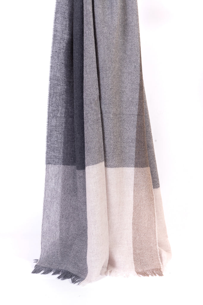 Beige sjaal van 100% wol