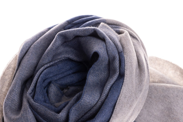 Blue checkered cashmere scarf