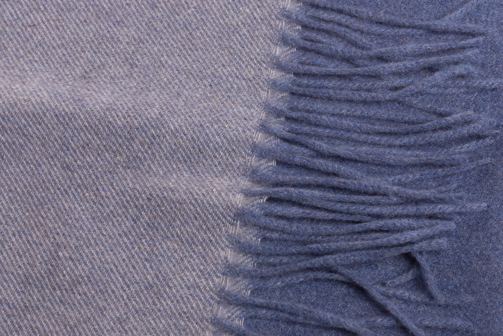 Blue checkered cashmere scarf