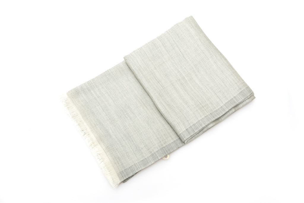 Gray cashmere and silk scarf