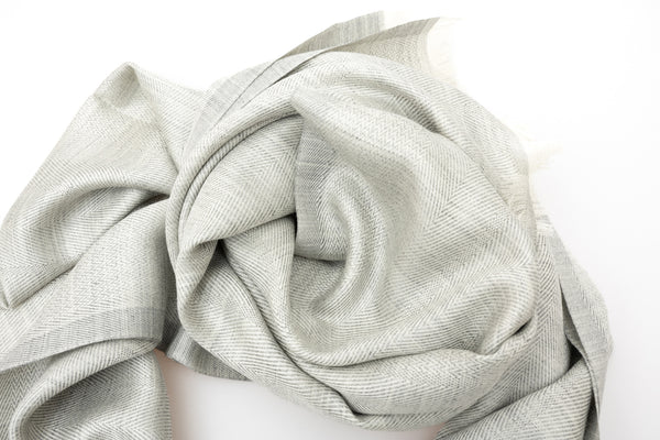 Gray cashmere and silk scarf