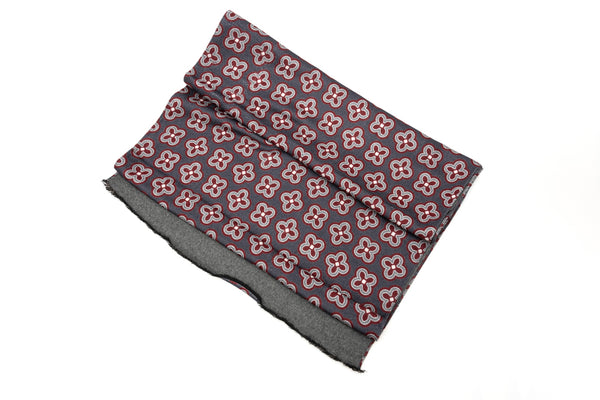 Gray scarf with geometric pattern