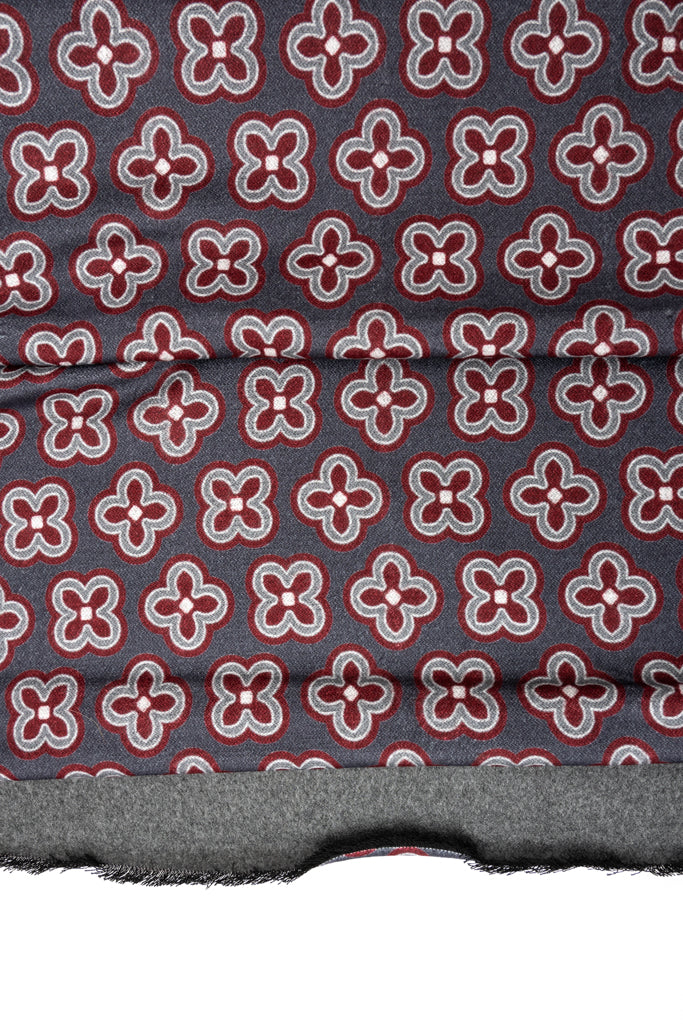 Gray scarf with geometric pattern