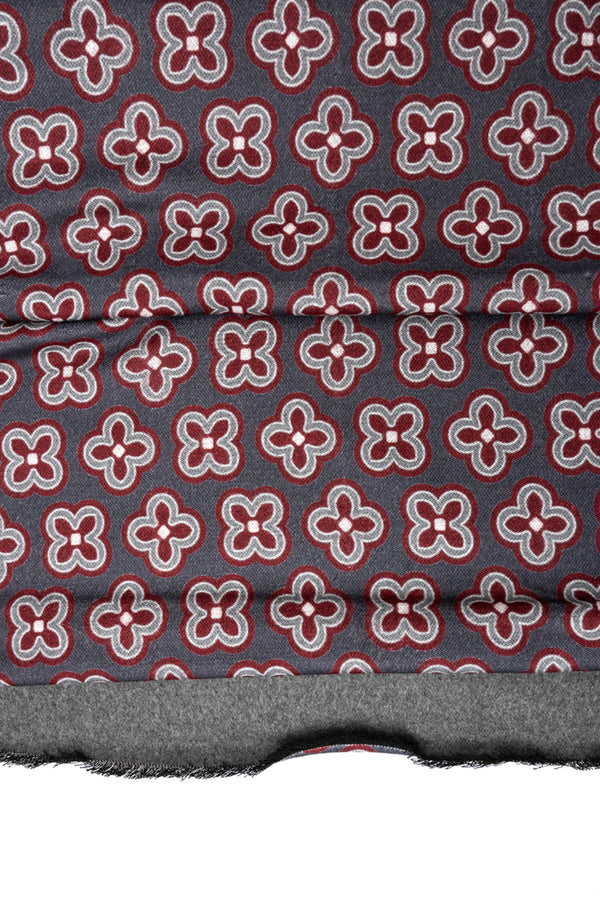 Gray scarf with geometric pattern