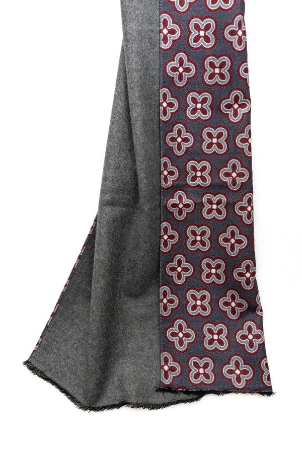 Gray scarf with geometric pattern