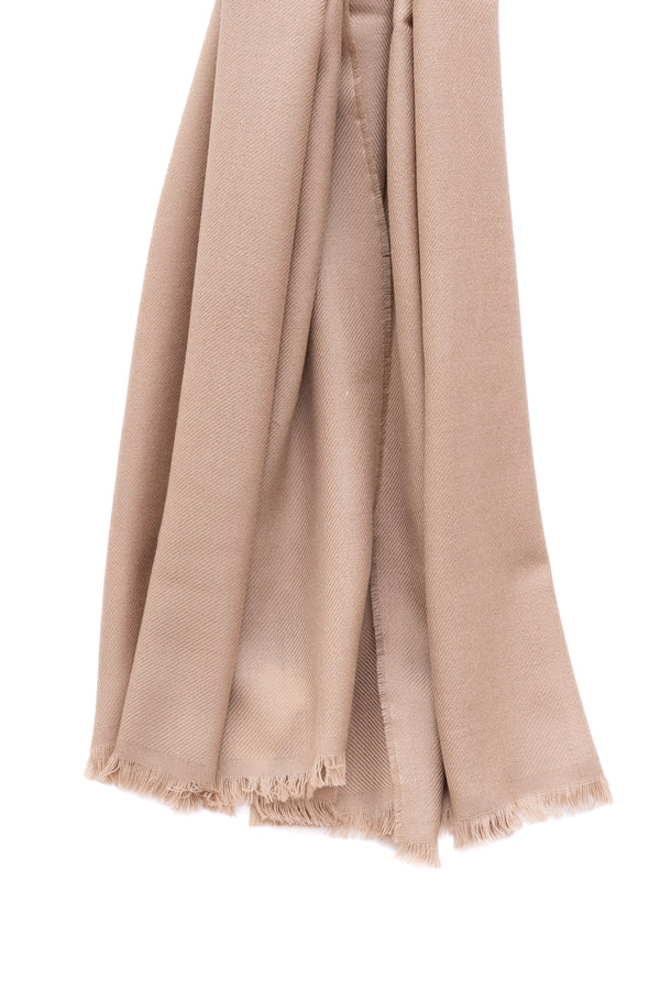 Écharpe Beige Rose en Laine Vierge