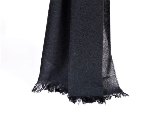 Black pure cashmere scarf