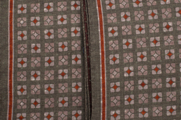 Écharpe en laine pure marron et verte