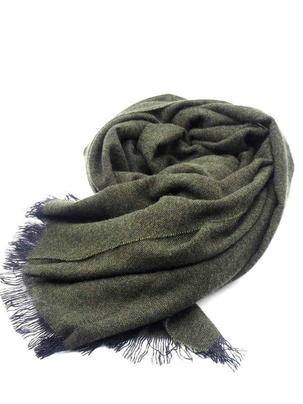 Sciarpa verde in puro cashmere