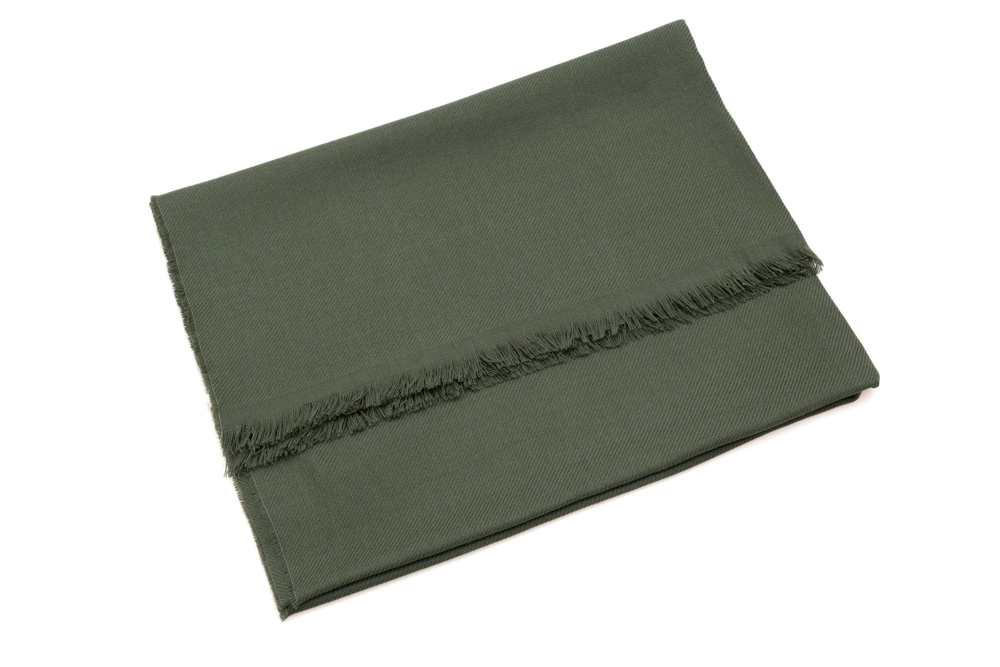 Olive green virgin wool scarf