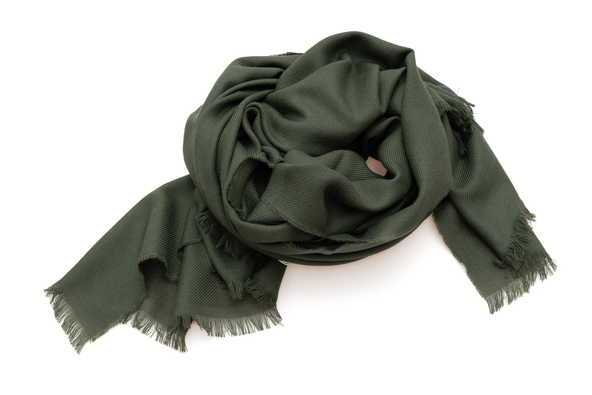Olijfgroene virgin wol sjaal