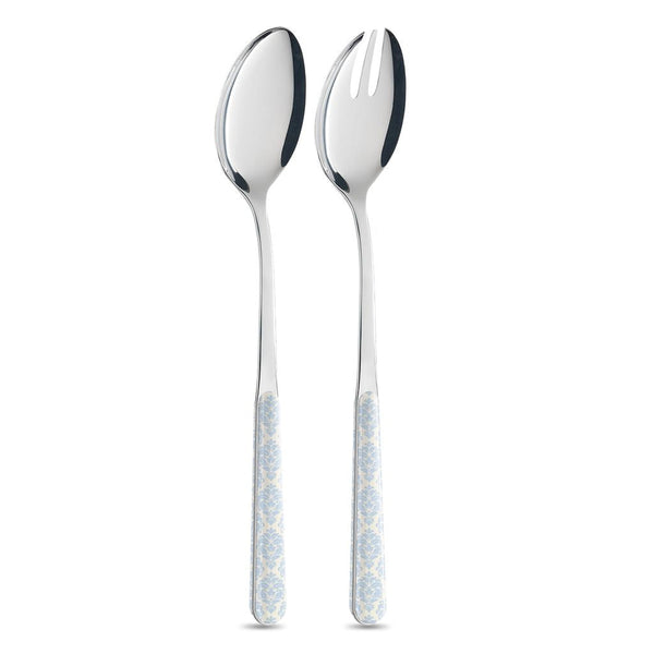 Coppia Insalata - Damascato Azzurro Avorio BD14041LCA