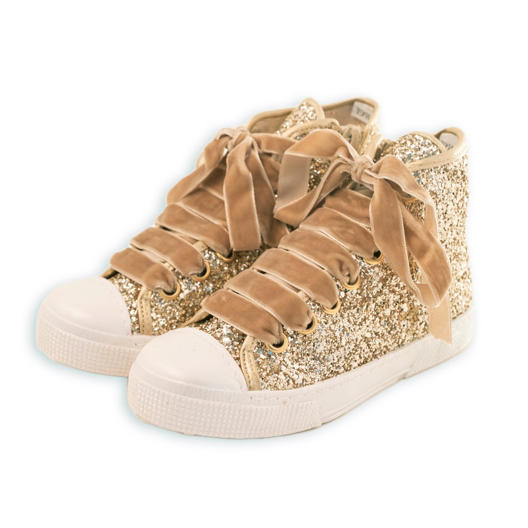 HIGH GLITTER SNEAKER WITH VELVET LACES