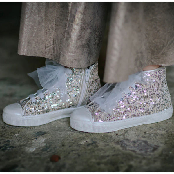HIGH TOP SNEAKER WITH SEQUINS