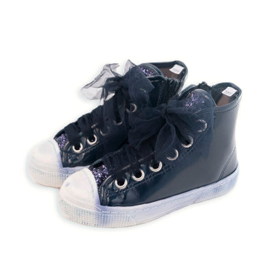 HIGH SHINY AND GLITTER BLUE SNEAKER