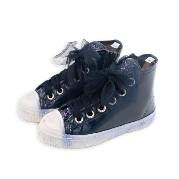 HIGH SHINY AND GLITTER BLUE SNEAKER