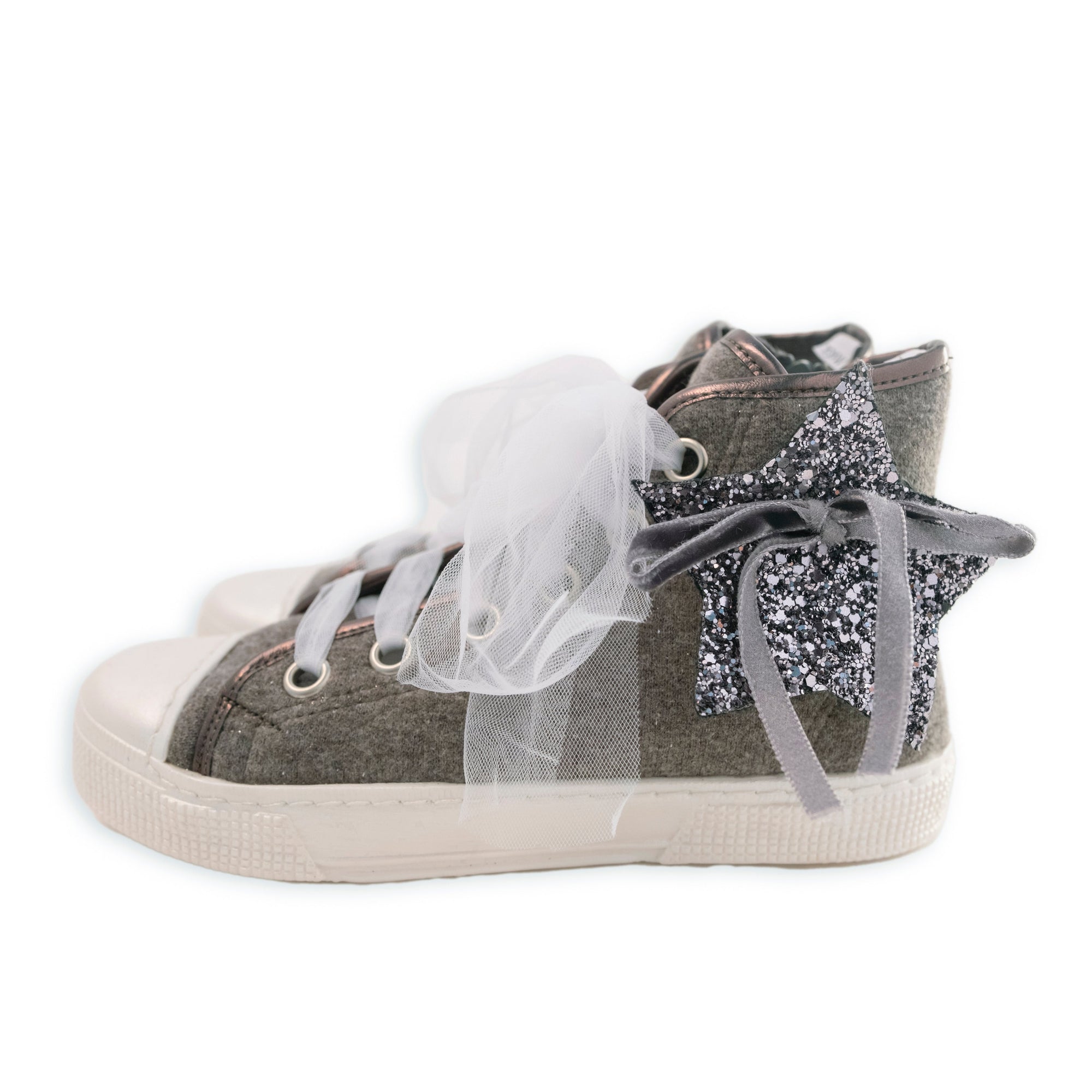Lurex Sweatshirt Sneakers with Glitter Star