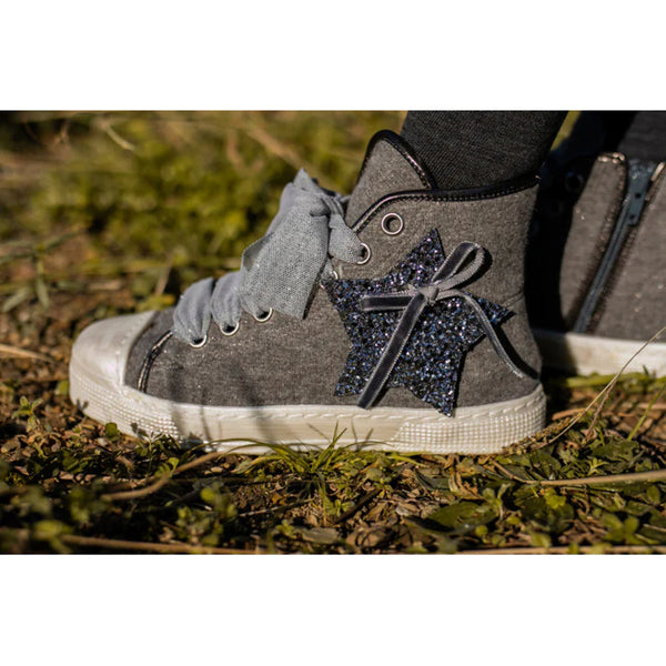 Lurex Sweatshirt Sneakers with Glitter Star