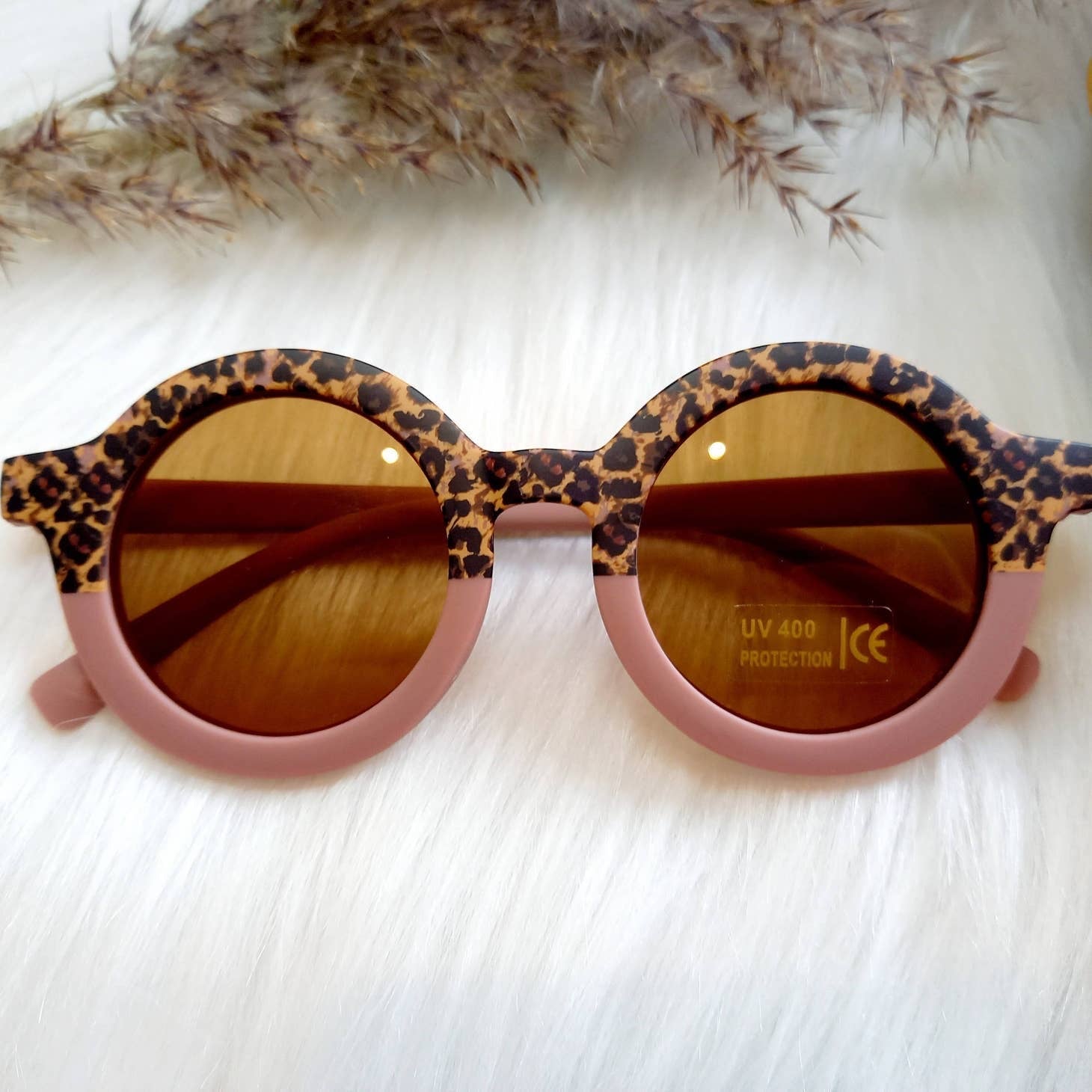 PINK/ANIMAL PRINT SUNGLASSES