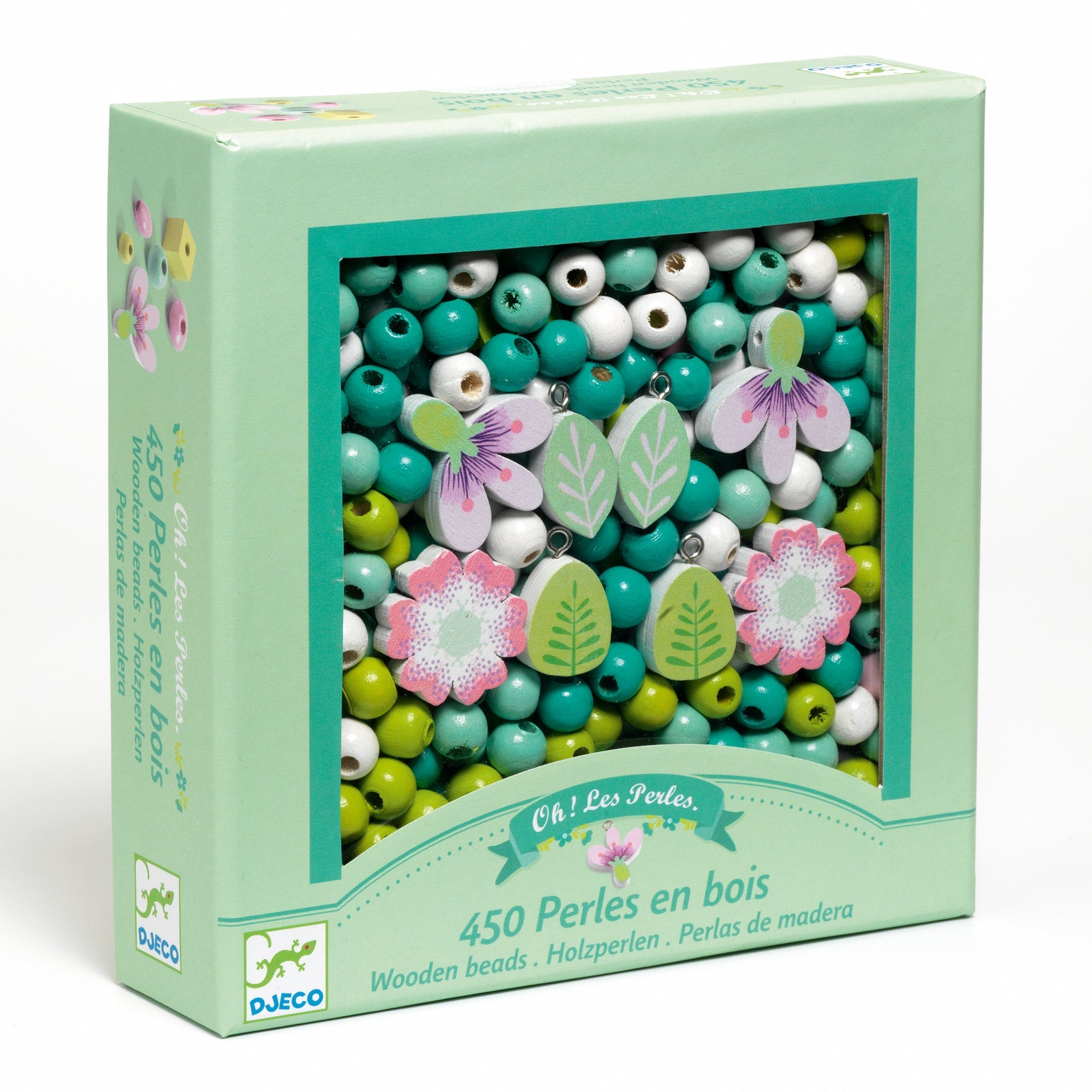 PERLES EN BOIS - FLEURS ET FEUILLES