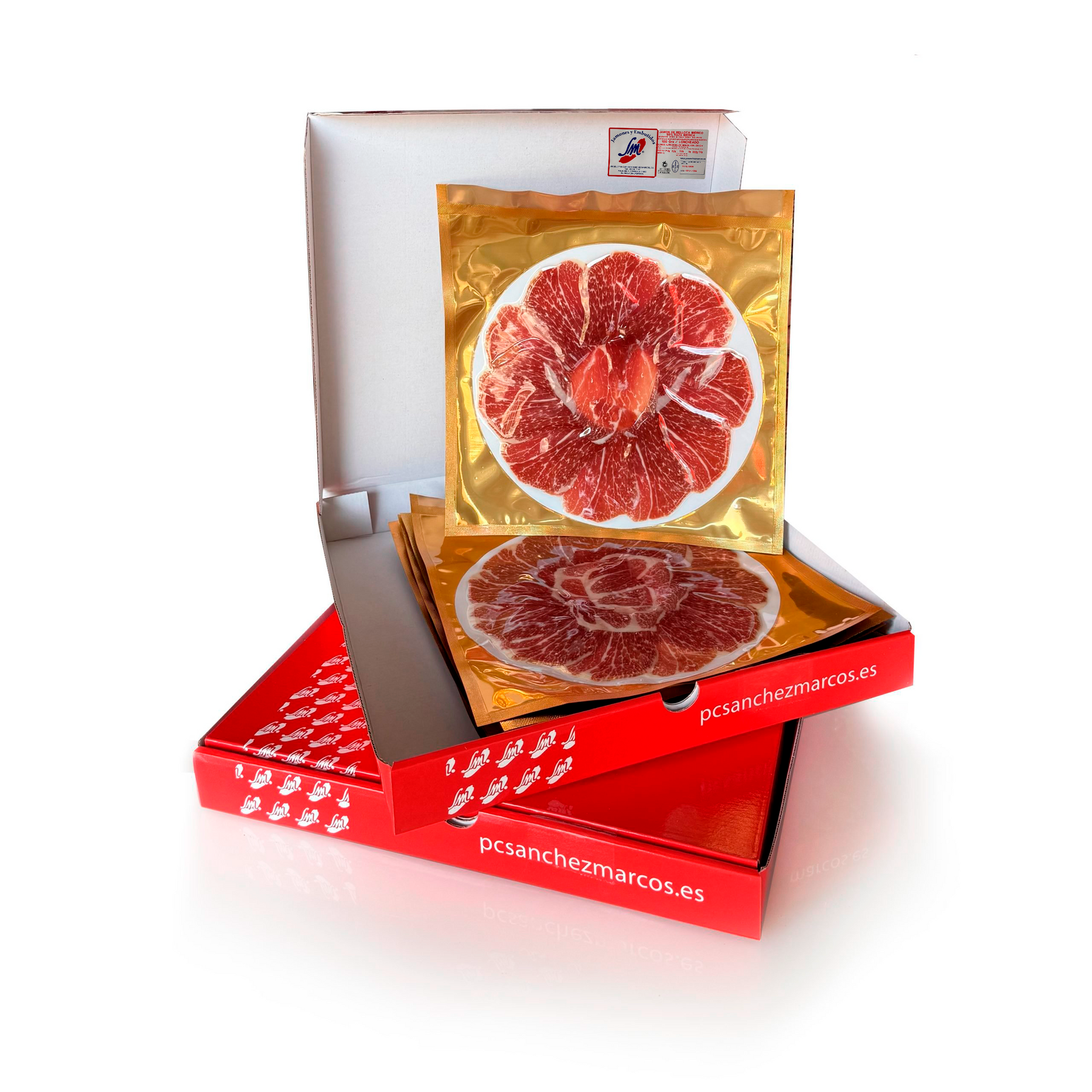 6 Sobres de Jamón de Bellota Ibérico 50% raza ibérica+ 6 Sobres de Lomo de Bellota Ibérico 50% raza ibérica