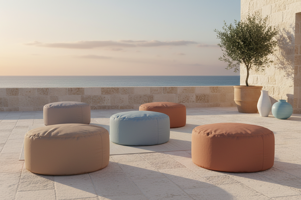 SOFT CHILL OUTDOOR 80, Removable Round Bean Bag Pouf for Outdoors 80 x h42
