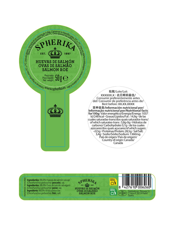 SPHERIKA, œufs de saumon (ROSE)
