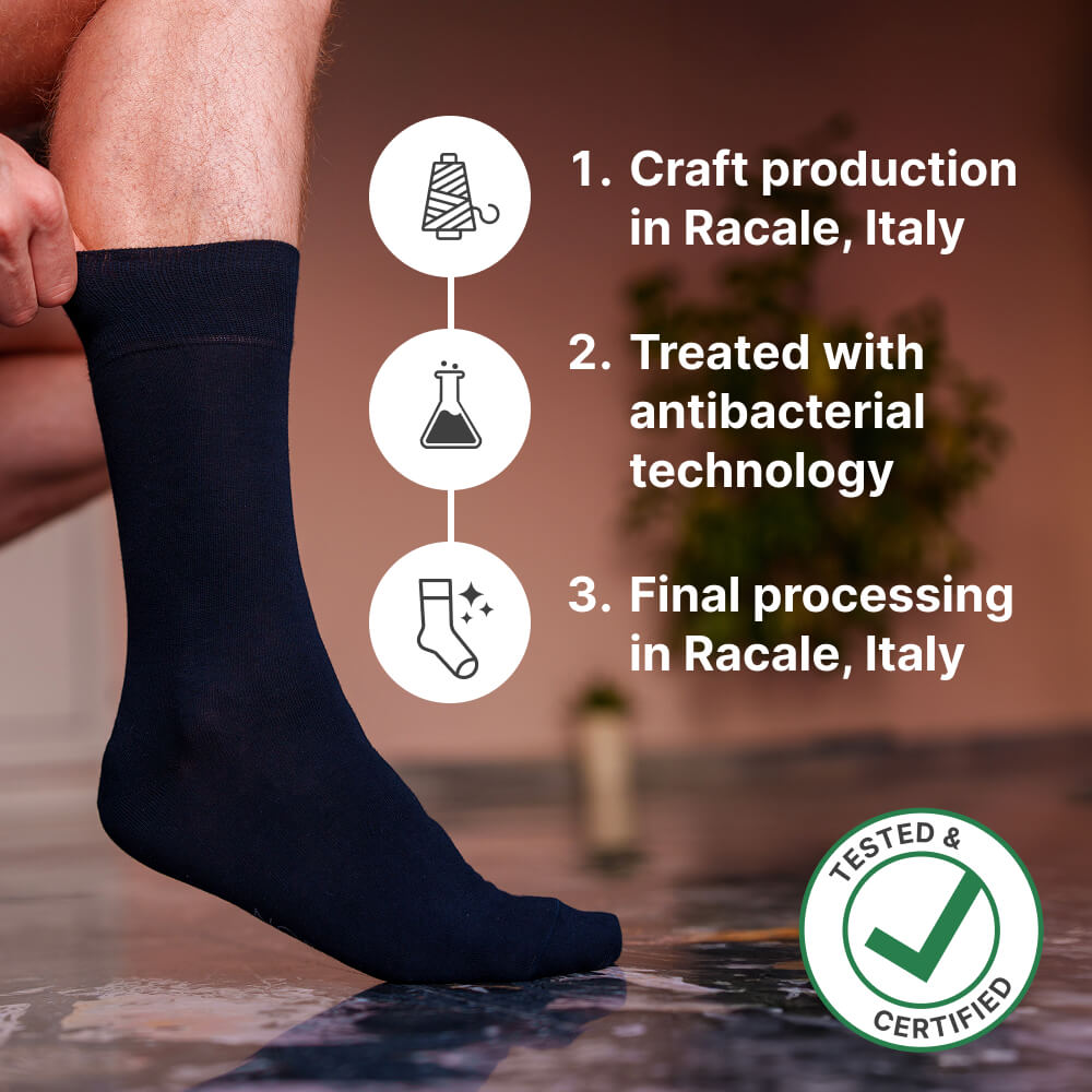 Calze alla caviglia Climatech da uomo in puro cotone Makò