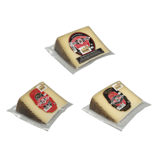 Surtido de 3 Cuñas Don Cayo SemiCurado, Curado y Viejo  -   Queso Manchego DOP