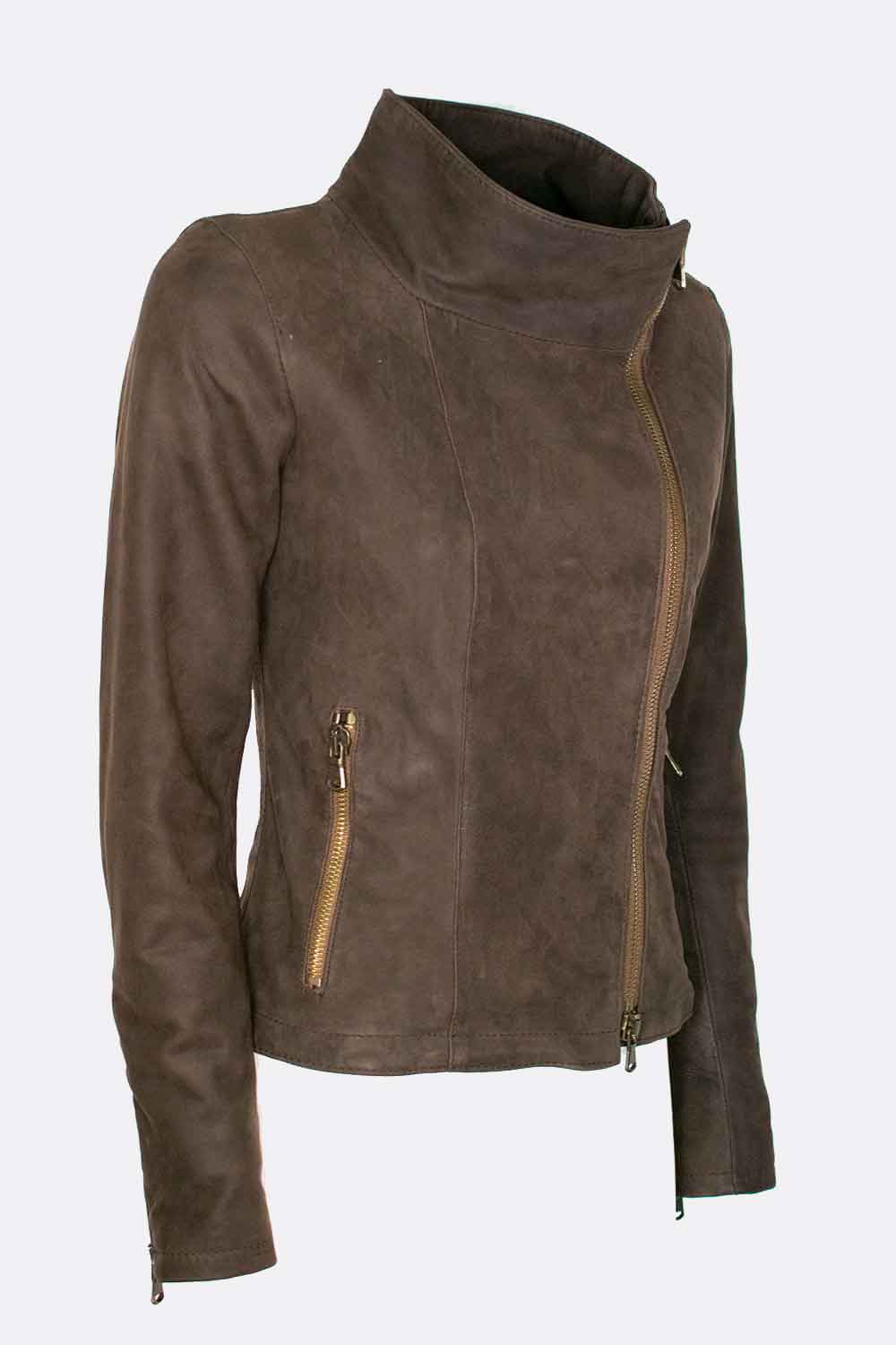 Sally Bis Oleato giacca donna 100% vera pelle Made in Italy - Barone Firenze