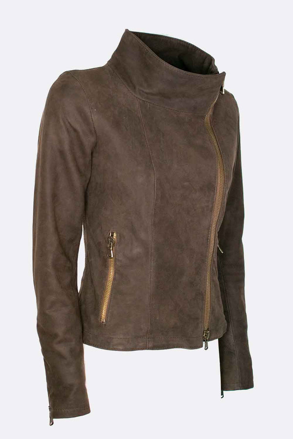 Sally Bis Oleato giacca donna 100% vera pelle Made in Italy - Barone Firenze