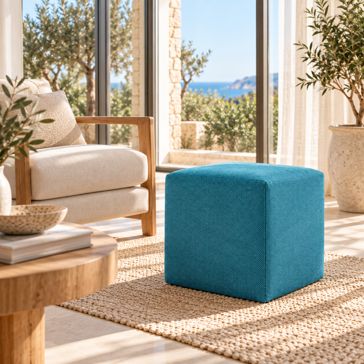 DADO TEX 35, Cotton Footstool with Zip 35x35 h35
