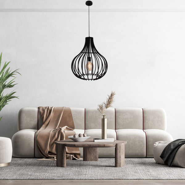 Moderne schwarze Cipolle Pendelleuchte – 1-flammig für elegantes Raumambiente