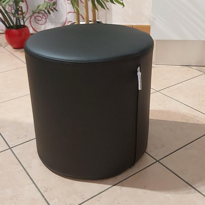 Copri pouf in ecopelle rotondo con cerniera   Arketicom