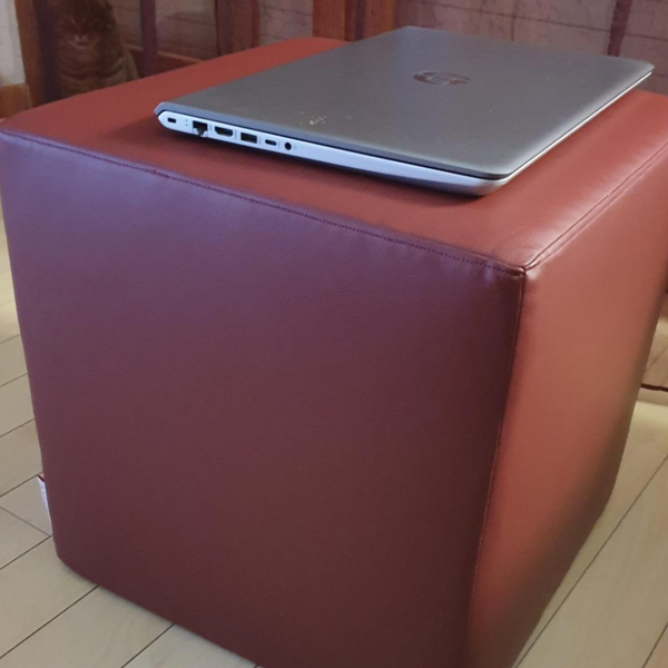 COVER DADO ECO 35, Copri Pouf Cubo in Ecopelle 35x35 h35 Bordeaux Arketicom