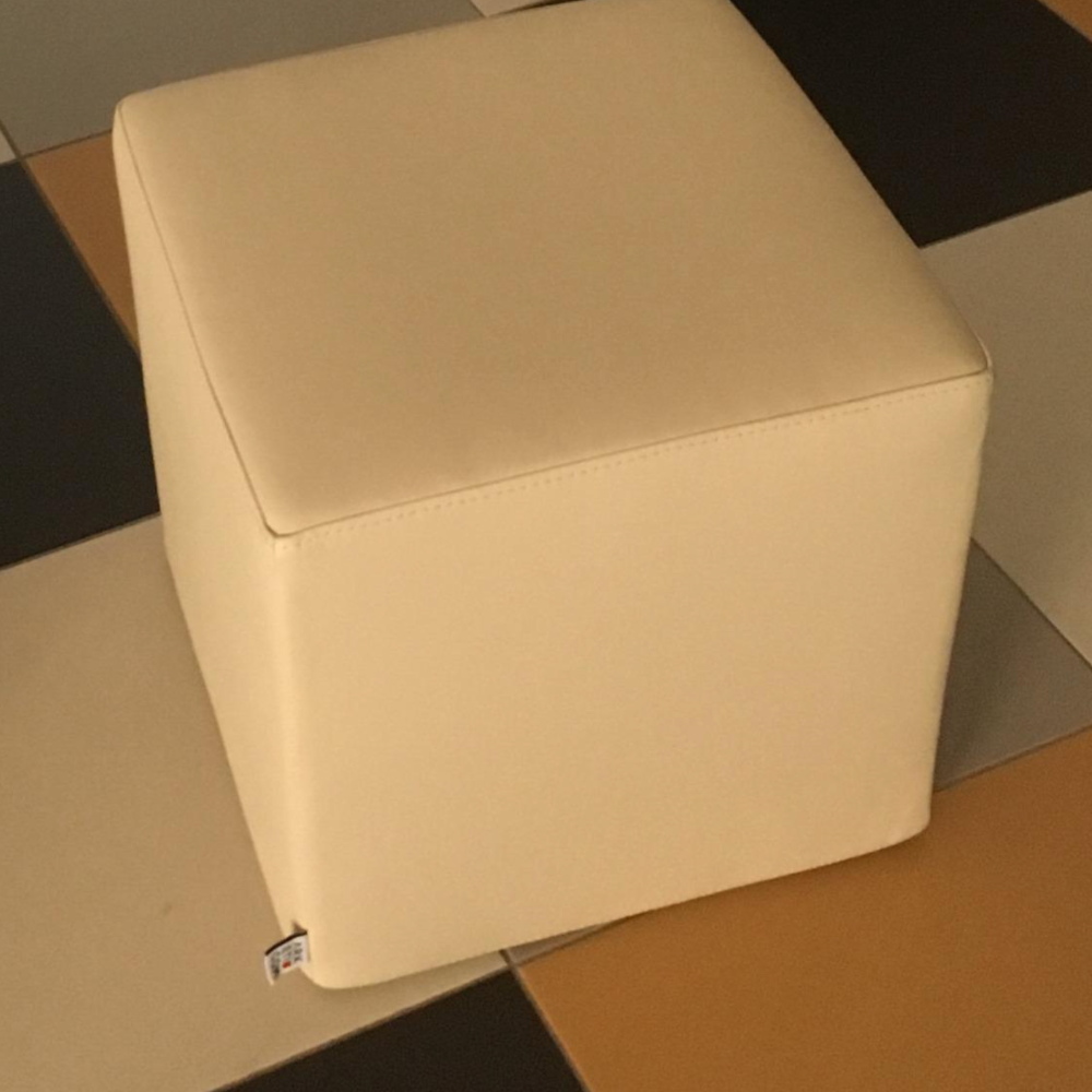 Copri pouf in ecopelle con cerniera  Beige Arketicom