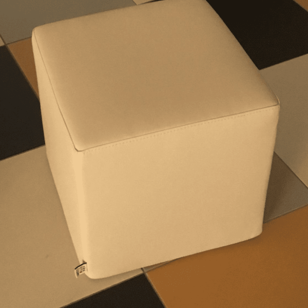 COVER DADO ECO 35, Copri Pouf Cubo in Ecopelle 35x35 h35 Beige Arketicom