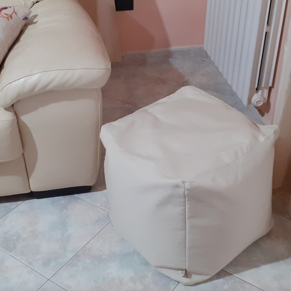 SOFT CUBE 42, Pouf Sacco in Cotone Sfoderabile 42x42 h42