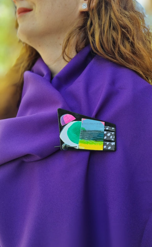 Brooch Bird with Green Eye