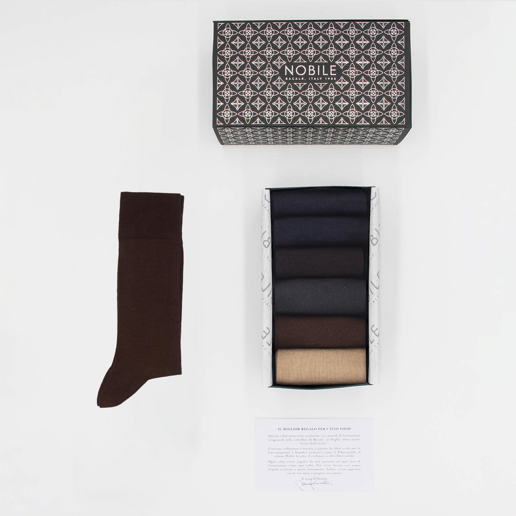 Kutija kratkih čarapa od čiste dudove svile - 6 pari mješovitih boja