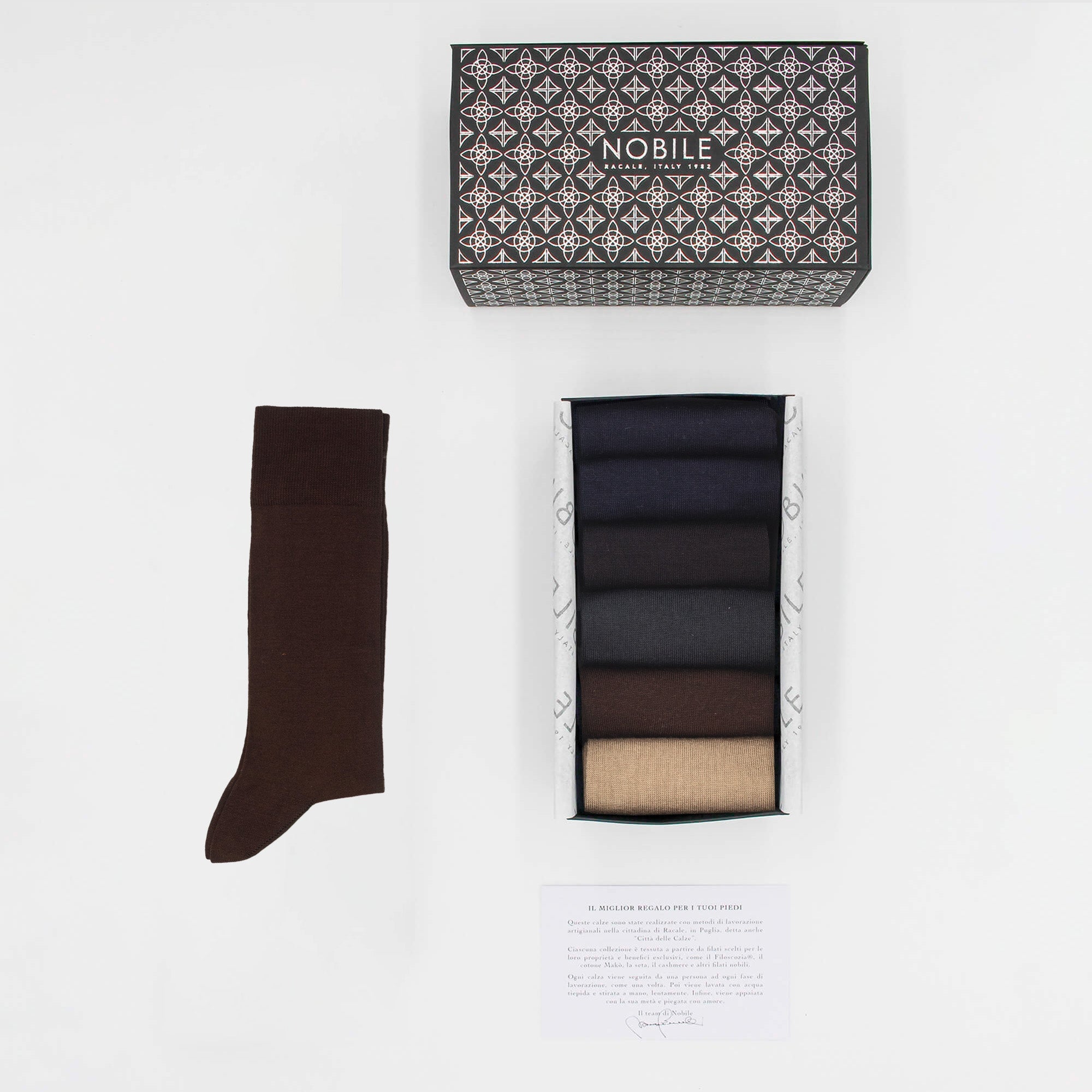 Kutija kratkih čarapa od čiste dudove svile - 6 pari mješovitih boja