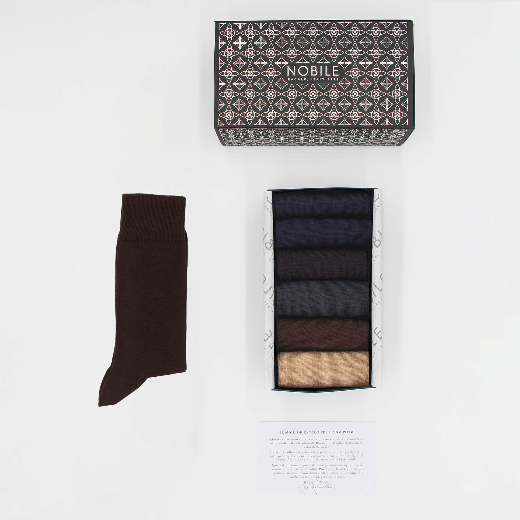 Box of Short Socks in Pure Mulberry Silk - 6 Pairs Mixed Colors