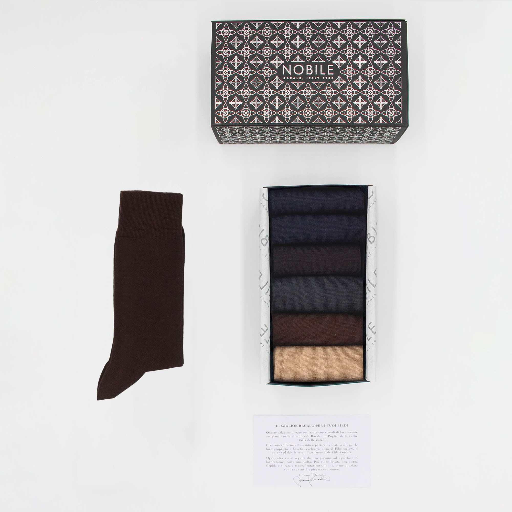 Box of Short Socks in Pure Mulberry Silk - 6 Pairs Mixed Colors