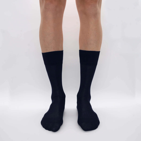 Box Short Chiffon Socks in Pure Mulberry Silk - 2 x Blue/2 x Black/2 x Anthracite