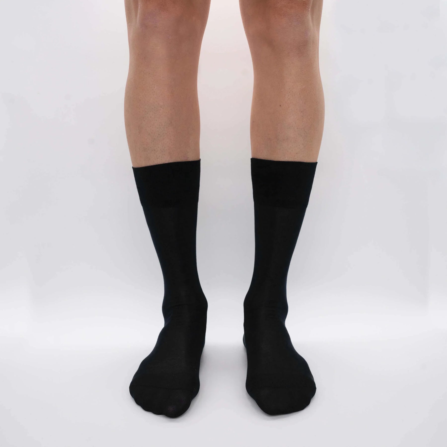 Box Short Chiffon Socks in Pure Mulberry Silk - 6 Pairs Black