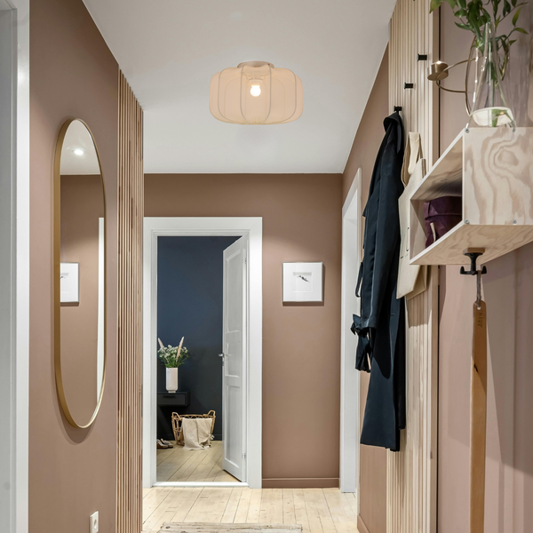 Lecce plafondlamp van Chericoni met luchtige textiele kap en warme, zachte lichtverspreiding.