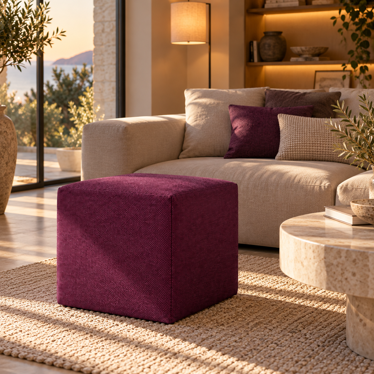 DADO TEX 35, Cotton Footstool with Zip 35x35 h35