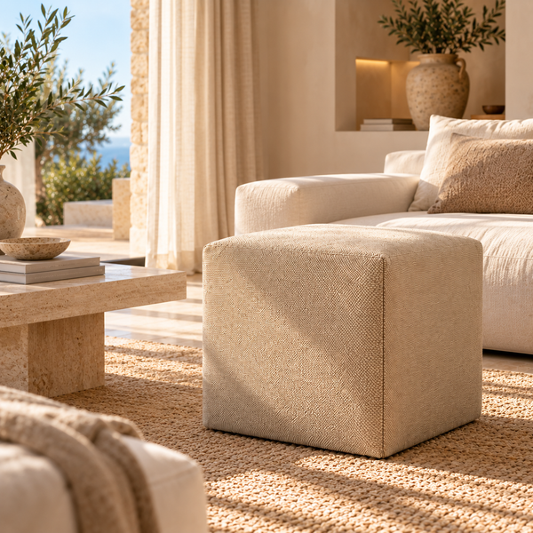 DADO TEX 35, Cotton Footstool with Zip 35x35 h35