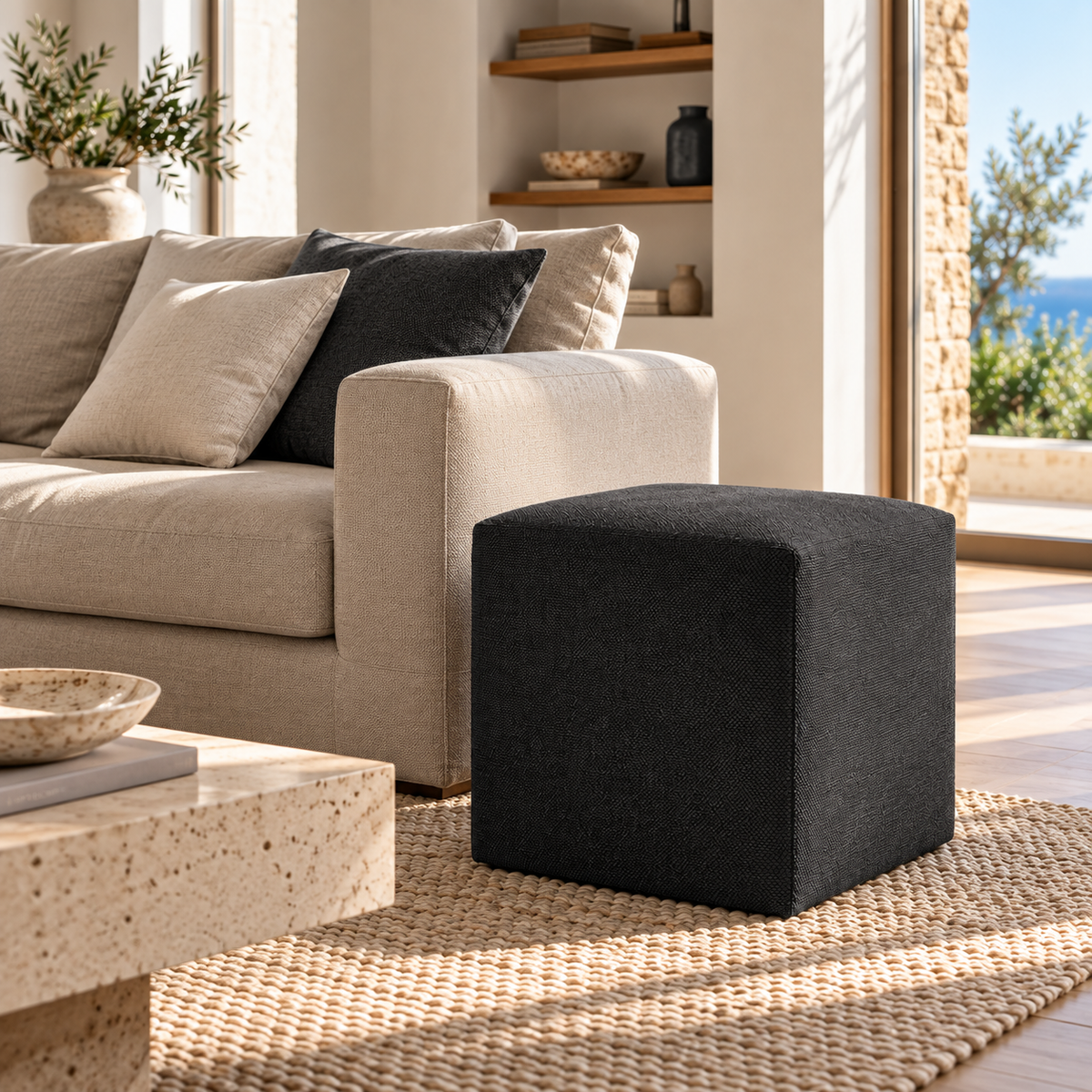 DADO TEX 35, Cotton Footstool with Zip 35x35 h35