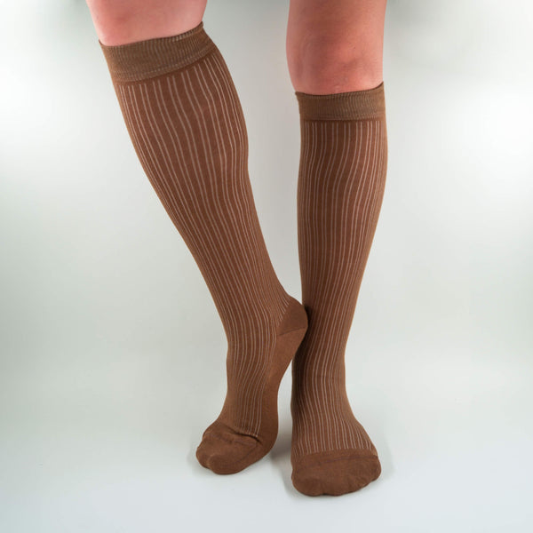 Sophia - Long ribbed socks in soft Makò cotton